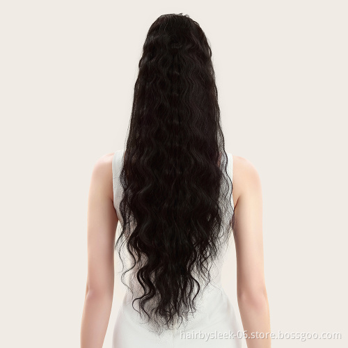 Rebecca Long Clip In Synthetic Hair Extensions Ponytail Heat Resistant Fiber Wrap Around Hairpiece Curly Straight Pony Tail